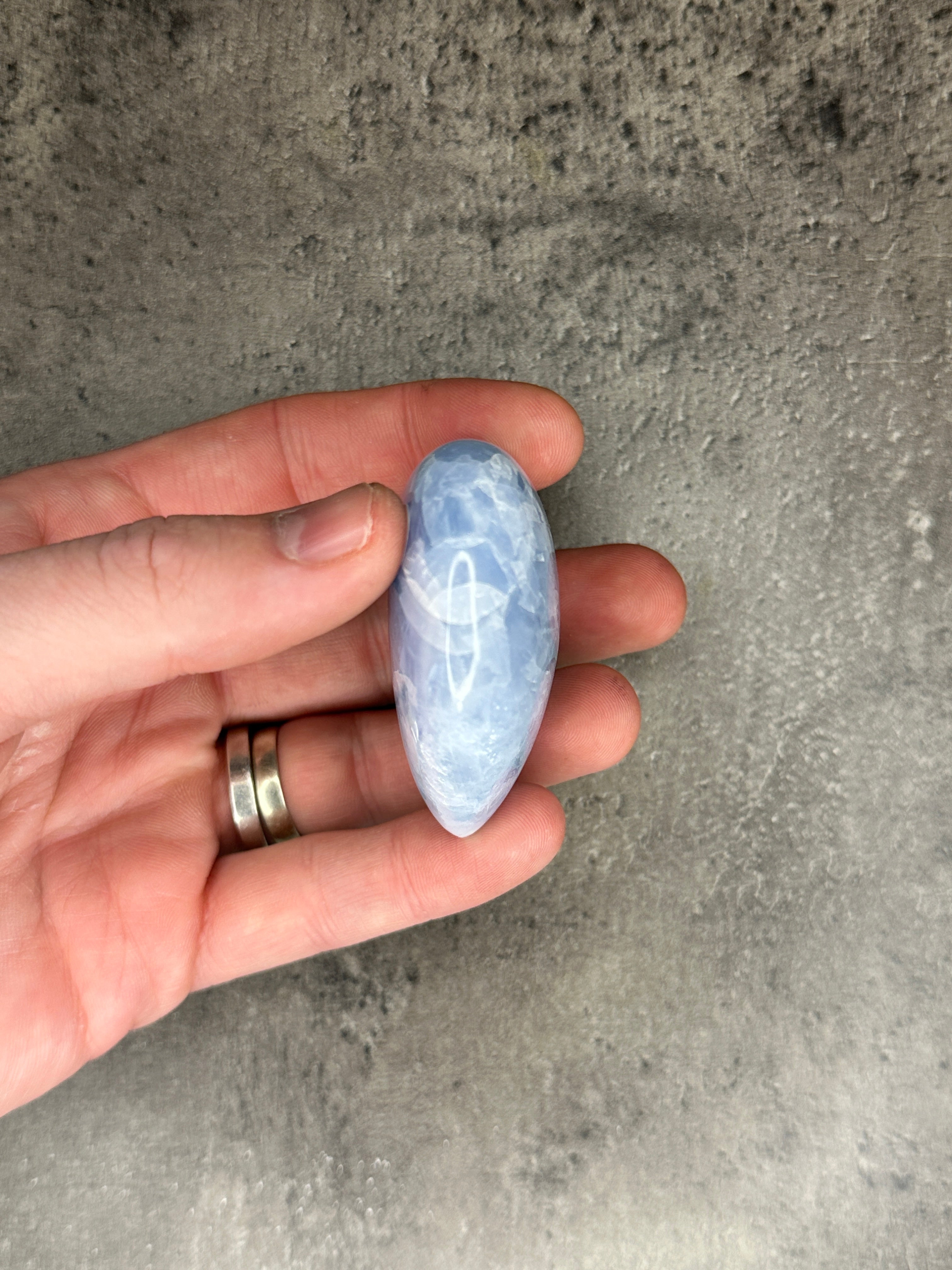 Blue calcite - Large heart