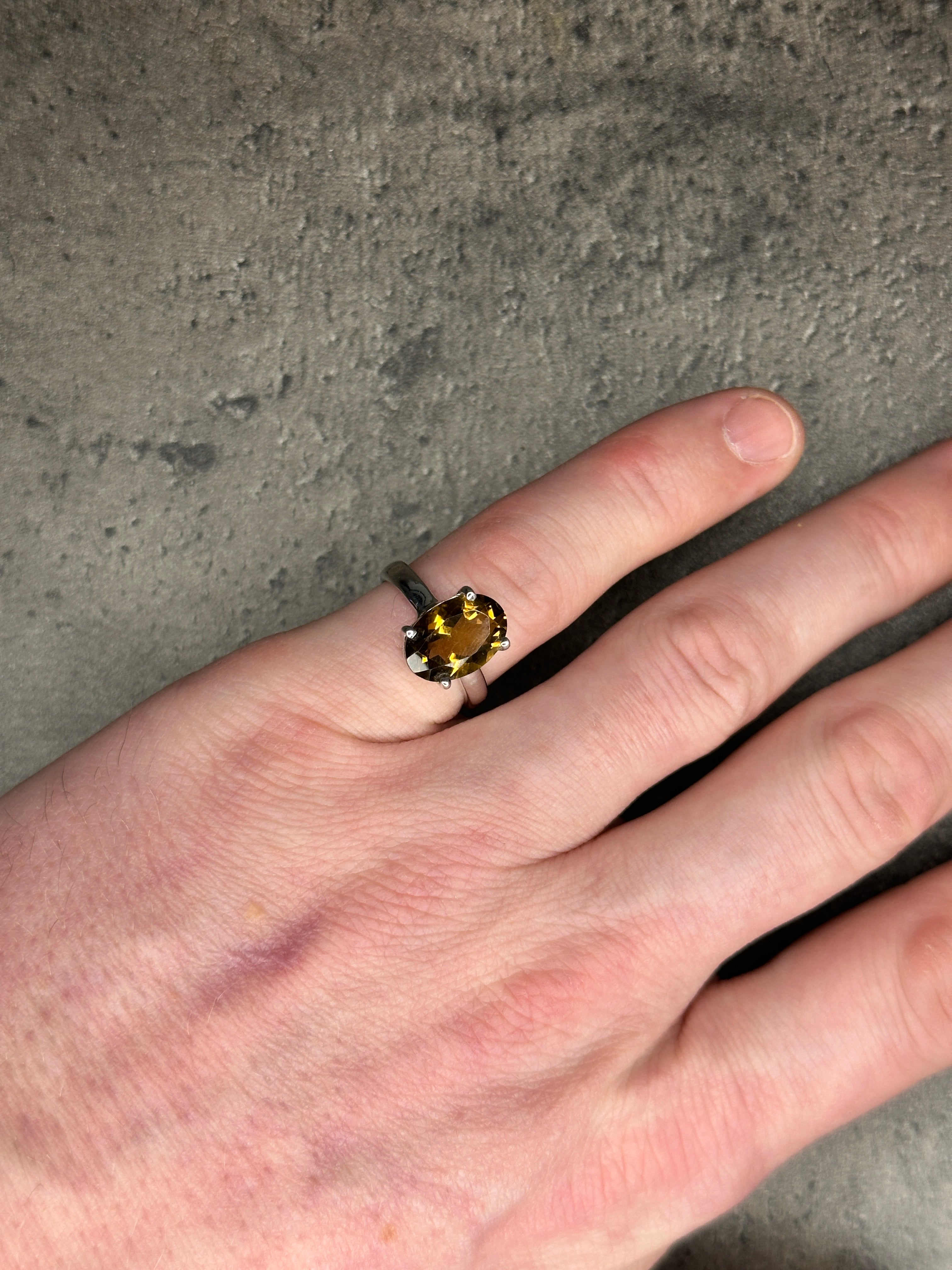 Natural citrine - Faceted ring